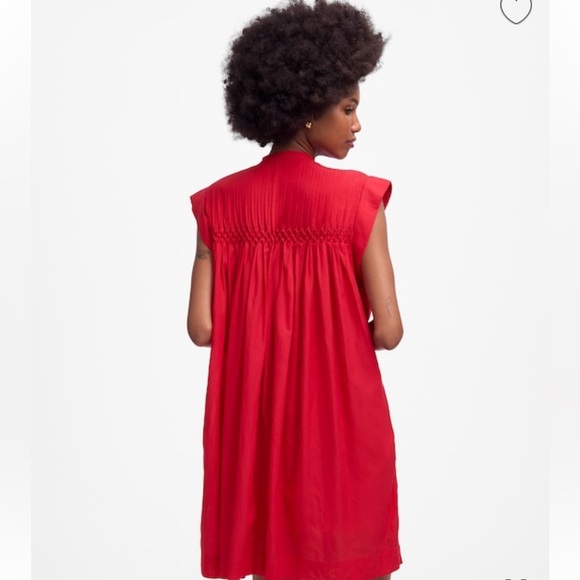 NWT Madewell Embroidered Pleated Mini Dress Women’s Size Small Watermelon Color - Picture 4 of 10